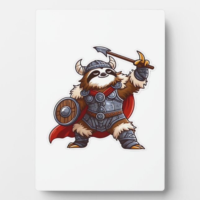 Placa Expositora Camiseta Oversized viking sloth (Frente)