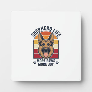 Placa Expositora Camiseta Pastor Alemán Grabado Retro Amante Perros