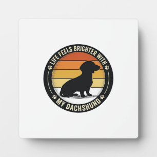 Placa Expositora Camiseta puesta de sol Dachshund Diseño vintage am