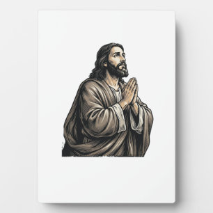 Placa Expositora Camiseta religiosa de hombre orando con grabado vi