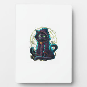 Placa Expositora Camiseta sin mangas de Halloween de gato negro mís