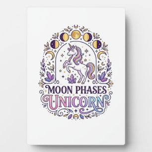 Placa Expositora Camiseta Unicornio Fases Lunares Unicornio Fondo B