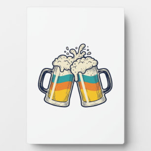 Placa Expositora Camiseta Vector Cheers Vintage Rainbow Beer Mug_1