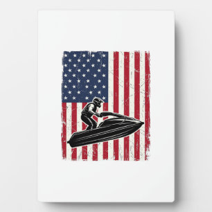 Placa Expositora Camiseta vectorial de bandera americana de moto de