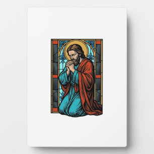 Placa Expositora Camiseta vectorial de figura religiosa orando vint