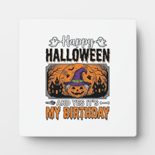 Placa Expositora Camiseta Vintage de Halloween Cumpleaños Bruja Cal