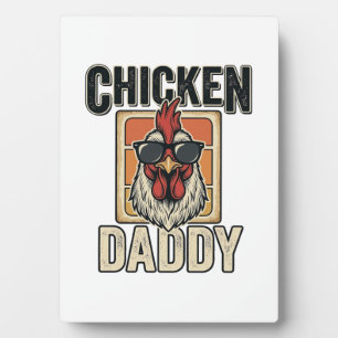 Placa Expositora Camiseta Vintage Vector de Gallo Divertido Papá Po