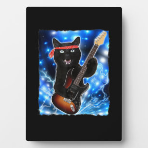 Placa Expositora Camisetas de rock de guitarra para gato camisetas
