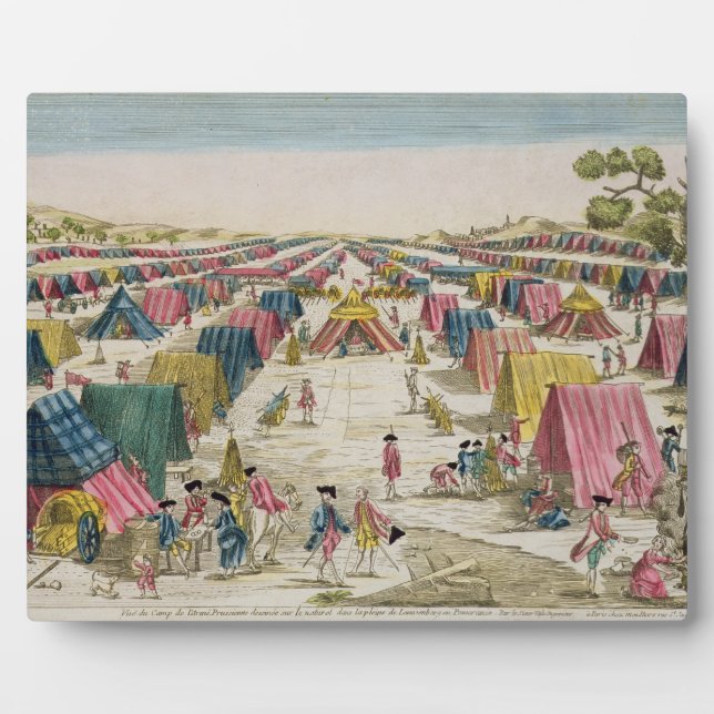 Placa Expositora Campamento militar prusiano, sacado de la vida en  (Frente)