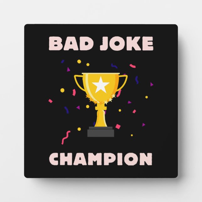 Placa Expositora Campeón de chistes malos (Frente)