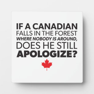 Placa Expositora Canadá, humor canadiense - Disculpen - Novedad div