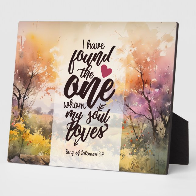 Placa Expositora Canción de Salomón 3:4 He encontrado la Biblia Uno (Lado)