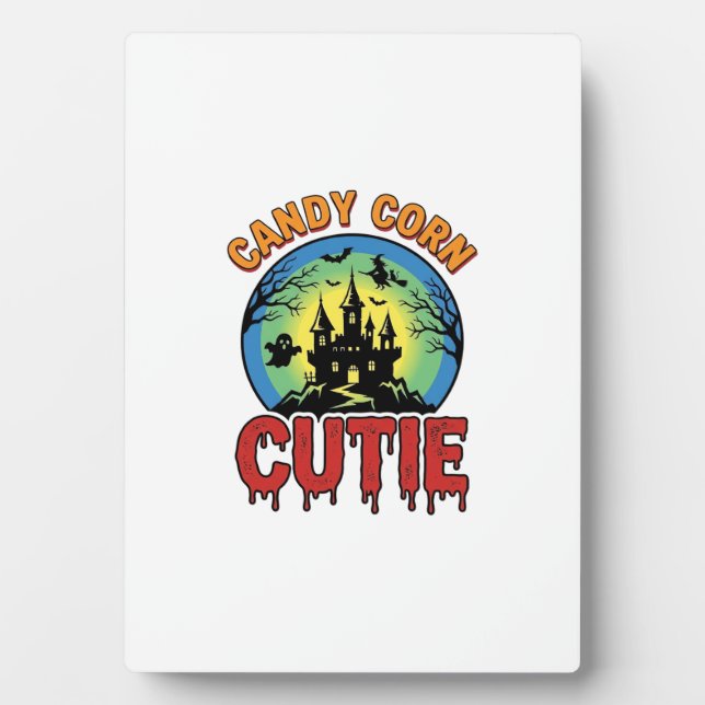 Placa Expositora Candy Corn Cutie Diseño Antiguo Castillo de Hallow (Frente)