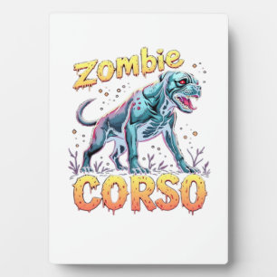 Placa Expositora Cane Corso Mastín Italiano Zombie Perro Halloween