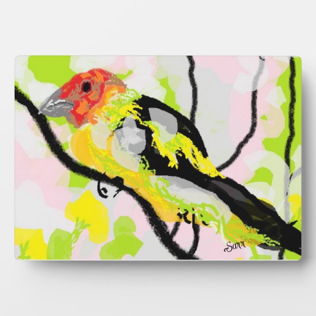 Placa Expositora Canvas Con Easel : Tanagers Bird De Oregón (Frente)