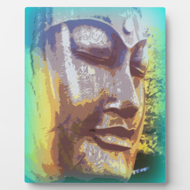 Placa Expositora cara de buddha verde (Frente)