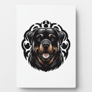 Placa Expositora Cara de perro Rottweiler