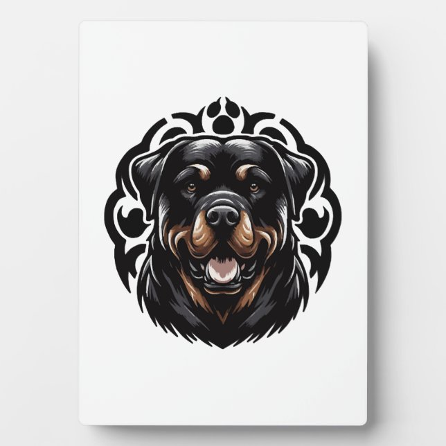 Placa Expositora Cara de perro Rottweiler (Frente)