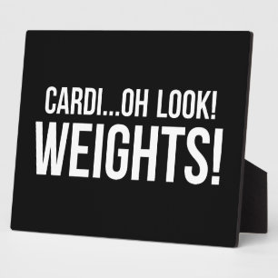 Placa Expositora Cardio vs Weights - Divertido entrenamiento de gim