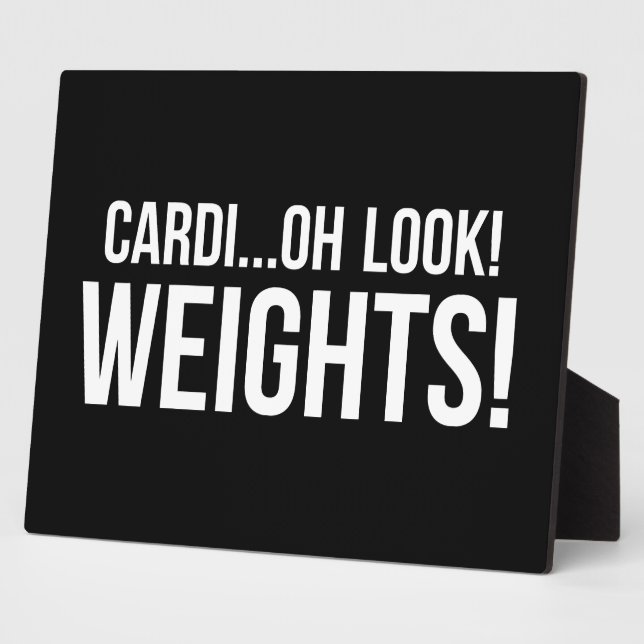 Placa Expositora Cardio vs Weights - Divertido entrenamiento de gim (Lado)