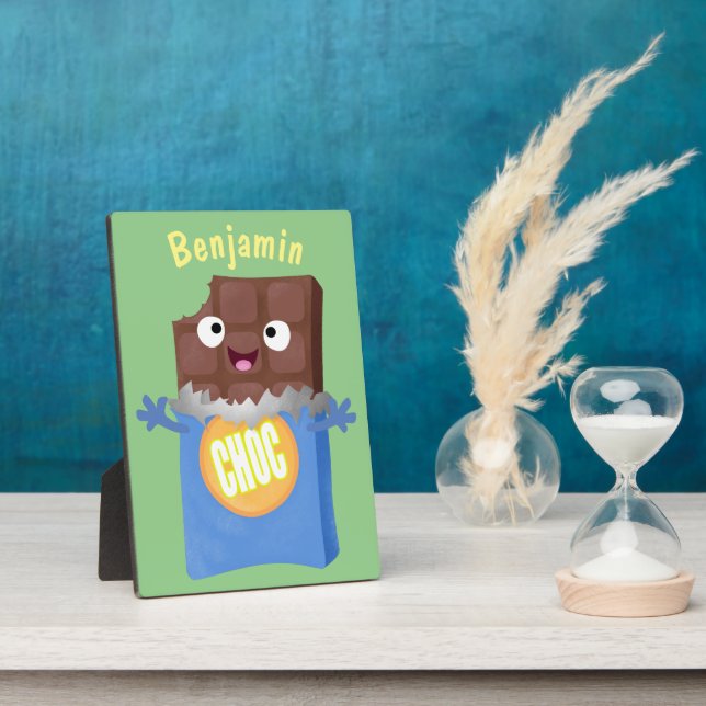 Placa Expositora Caricatura de dibujos animados de un dulce chocola (Lado)