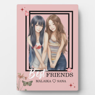 Placa Expositora Caricatura personalizada cara de los mejores amigo