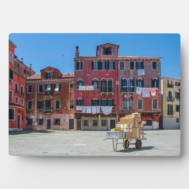 Placa Expositora Carro con cajas en Venecia (Frente)