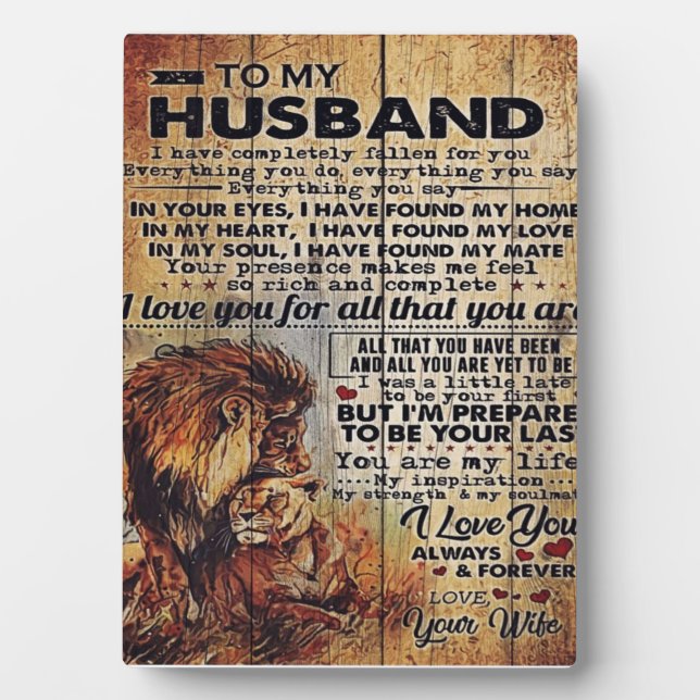 Placa Expositora Carta Adorable Al Marido | Agradable Regalo A Mi H (Frente)