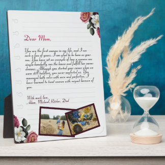 Placa Expositora Carta de amor personalizada de moda manuscrita y f