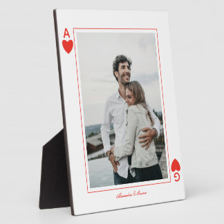 Placa Expositora cartas de juego de foto corazón amor as simple
