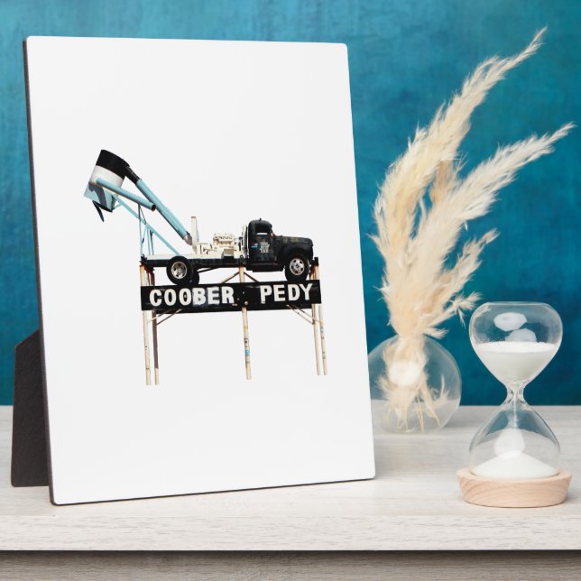 Placa Expositora Cartel de bienvenida de Coober Pedy Opal Mining Tr (Lado)