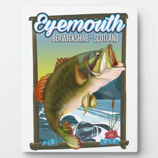 Placa Expositora Cartel de pesca de Eyemouth Berwickshire Escocia.  (Frente)