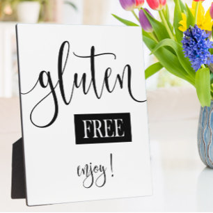 Placa Expositora Cartel libre de gluten Tabletop Plaque con Easel