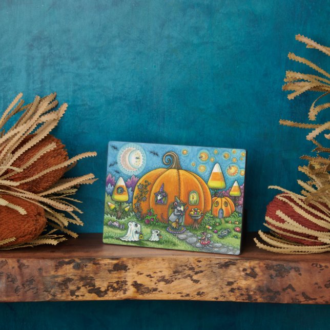 PLACA EXPOSITORA CASA DE RATÓN, PEQUEÑO RATÓN, TRUCO O TRATAMIENTO  (Lado)