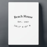 Placa Expositora Casas de playa. Fecha año personalizado coordenada<br><div class="desc">Diseño</div>