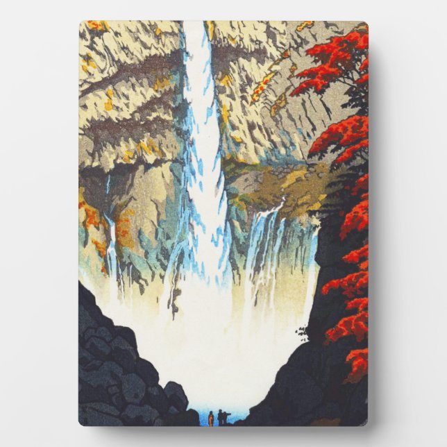 Placa Expositora Cascada de Shiro Kasamatsu Kegon en Nikko hanga (Frente)