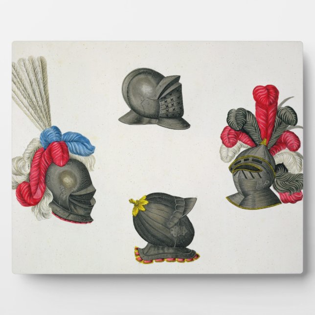 Placa Expositora Cascos, plato de 'A History of the Development (Frente)