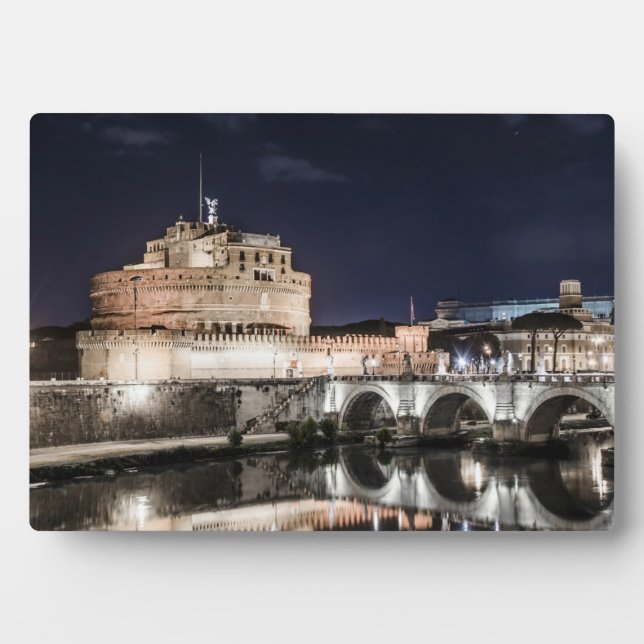 Placa Expositora Castel Sant Angelo de noche en Roma (Frente)