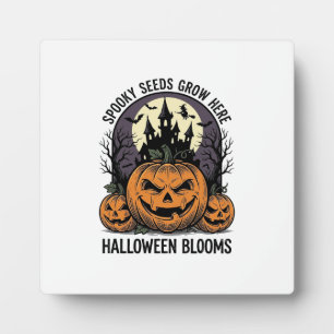 Placa Expositora Castillo de calabaza de Halloween Camiseta vintage