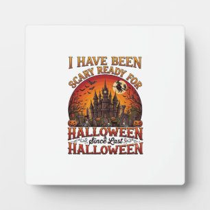 Placa Expositora Castillo Embrujado de Halloween Listo para Asustar