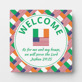 Placa Expositora Católico IRlandés ESTADOUNIDENSE Bienvenido