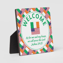 Placa Expositora Católico IRlandés ESTADOUNIDENSE Bienvenido