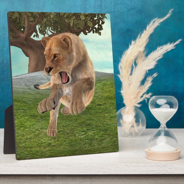 Placa Expositora Cazando a la leona (Lado)