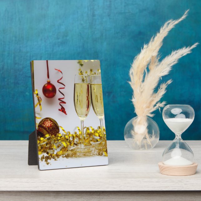 Placa Expositora Celebración de Año Nuevo Spa de champán de Slipper (Lado)