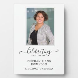 Placa Expositora Celebración de la Vida Sencillo Funeral de Fotos R