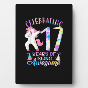 Placa Expositora Celebrando 17 años de ser increíble Unicornio 17º