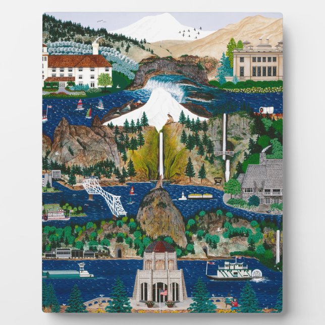 Placa Expositora Celebrando el desfiladero del río Columbia (Frente)