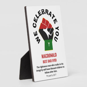 Placa Expositora CELEBRAR EL MEJOR PAPÁ NUNCA Nombre Personalizado 