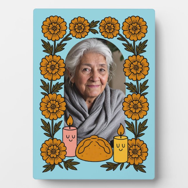 Placa Expositora Cempasúchil Ofrenda Altar Día de Muertos (Frente)