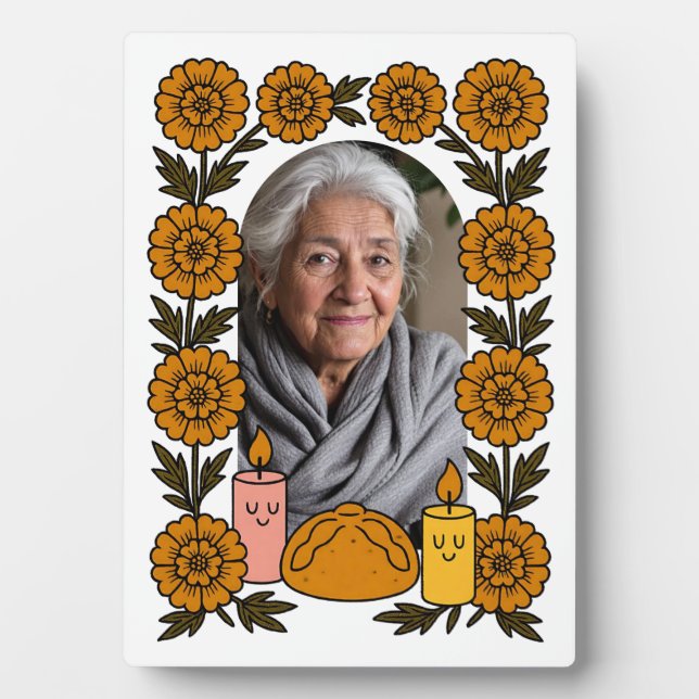 Placa Expositora Cempasúchil Ofrenda Altar Día de Muertos (Frente)